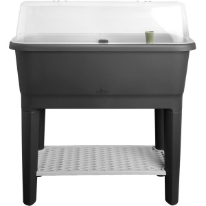 Elho Noa Kweektafel 80 - Kweekbak op Poten met Deksel - Waterreservoir - ⌀ 78.5 x H 34.2 cm - Living Black