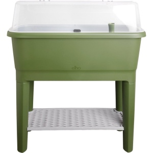 Elho Noa Kweektafel 80 - Kweekbak op Poten met Deksel - Waterreservoir - ⌀ 78.5 x H 34.2 cm - Mosgroen
