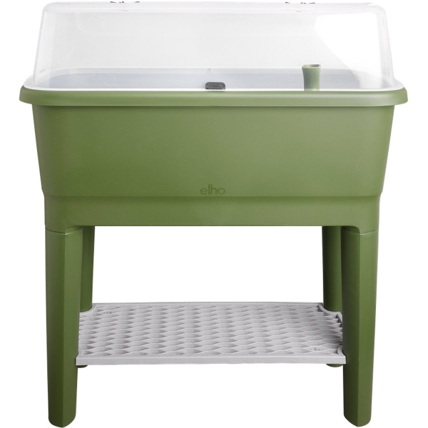 Elho Noa Kweektafel 80 - Kweekbak op Poten met Deksel - Waterreservoir - ⌀ 78.5 x H 34.2 cm - Mosgroen