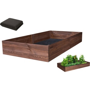 GEIMPREGNEERDE Kweekbak planten - Moestuinbak 200x120x27cm INCL. WORTELDOEK - Kweekbakken moestuin - grenenhout