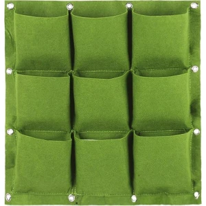 Simplifii - Verticale tuin 9 vakken - Ophangbare plantenzak 9 zakjes - Voor moestuin of bloemen en planten - 9 vakjes - 50 x 50 cm - Groene muur
