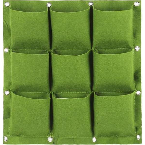 Simplifii - Verticale tuin 9 vakken - Ophangbare plantenzak 9 zakjes - Voor moestuin of bloemen en planten - 9 vakjes - 50 x 50 cm - Groene muur