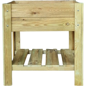 Tuintje op Poten - Verhoogde Kweekbak - Met Opbergplank - (79 x 49 x 82 cm) - Geïmpregneerd Grenenhout