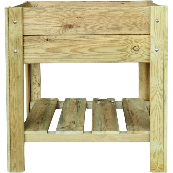 Tuintje op Poten - Verhoogde Kweekbak - Met Opbergplank - (79 x 49 x 82 cm) - Geïmpregneerd Grenenhout