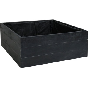 Vierkante plantenbak Kweekbak Lignum Acacia FSC 80 x 80 x 30 CM Zwart