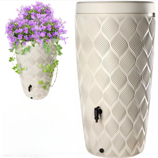 Wave - Regenton - 2-in-1 - 240 liter - Taupe - Tuin - Wateropslag - Regenwater