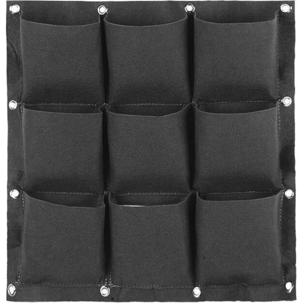 Verticale Tuin - Hangende Plantenzak - 9 Vakken - 50 x 50 cm - Zwart