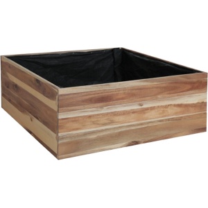 Vierkante plantenbak Kweekbak Lignum Acacia FSC 80 x 80 x 30 CM Naturel olie