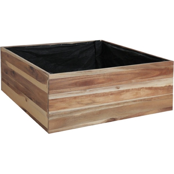 Vierkante plantenbak Kweekbak Lignum Acacia FSC 80 x 80 x 30 CM Naturel olie